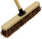 18” Stiff Broom Outdoor Heavy Duty with Wooden Handle Natural Bassine Hard Bristle Yard Brush Factory Warehouse Floors Commercial and Industrial Broom Strong Wooden Brush (Pack of 1)