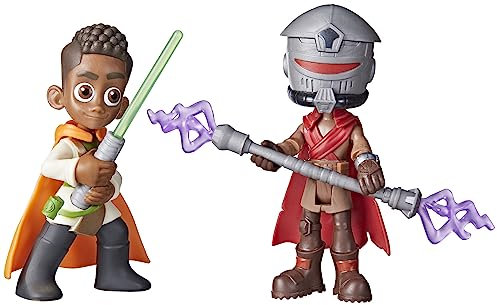 Star Wars Pop-Up Lichtschwert Duell, Kai Brightstar & Taborr Action-Figuren (10 cm), Spielzeug für Kinder