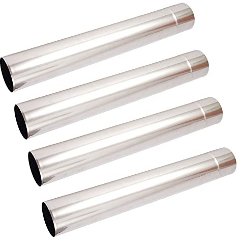 HpLive Rökrör i rostfritt stål, kaminfäste, ugnsrör, avgasrör, kaminrör, L 400 x Ø 60 mm (4 stycken)