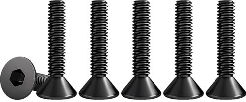 Drenky Tornillo Avellanado Negro M3 X 20 mm, 50 Piezas Tornillos De Cabeza Avellanada Norma DIN 7991 / ISO 10642 Tornillos Avellanados con Hexágono Interior Acero Inoxidable A2 V2A, Rosca Completa