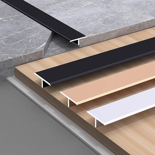 Raouoae Set Di 2 Profili Di Transizione A Forma Di T In Alluminio Anodizzato - 135cm, Binari Di Transizione Perfetti Per Pavimenti Senza Scollegamenti, Ideali Per Ristrutturazione E Finiture Interiori