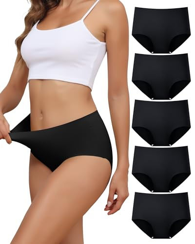 Levao 5 Biancheria Intima delle Donne Nathlos Seamless Brief Biancheria Intima Vita Media Hipster per Le Donne Traspirante Mutandine Morbide Multipack S-XL