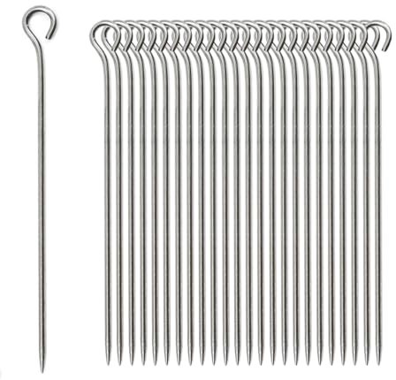 25 Pièces Pique a Brochette en Acier 24.5cm,Brochettes pour Barbecue,Pique a Brochette Inox/Pique a Brochette en Métal pour Guimauves, Chocolat, Snacks de Feu de Camp, Légumes, Poisson