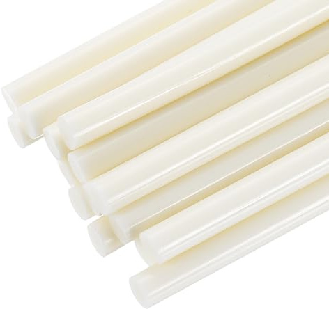 sourcing map 16 mini bastoncini di colla a caldo, 0,7 cm di diametro x 10 cm di lunghezza, in EVA, bianchi, mini bastoncini di colla a caldo per progetti fai da te e adesivi
