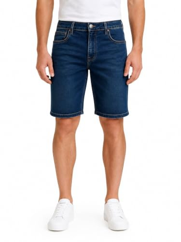 kraftd Mens Stretch Denim Shorts Regular Fit Jeans Shorts Casual Summer Zip Fly Half Pants with 5 Pockets