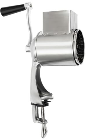 Grattugia manuale da cucina, con 5 lame, tagliaverdure in acciaio inox, grattugia per formaggio con manovella, grattugia a tamburo per tagliare, tagliare, granulare ecc