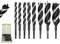 Keewaki Auger Drill Bit Set for Wood – 8pcs Hex Shank Wood Auger Drill Bits with Wooden Storage Case, 155mm Length, 10mm to 32mm, Heavy Duty Bits for Softwood and Hardwood