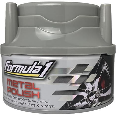 Formula 1 Metal Polish, Wheel Cleaner to Restore Shine to Rims, Grills, Exhaust, and More, Polish for Chrome, Aluminum, and Stainless Steel Surfaces, Car Cleaner for Detailing, 10 Oz