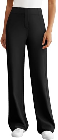 DLOODA Womens Dress Work Pants Wide Leg Business Casual Slacks Black