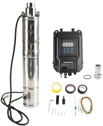1 x 500 W, 800 W, 1 100 W, 1 200 W djup brunnspump med MPPT-styrenhet och vätskenivåsensor, dränkbar solcellspumpssats för borrbrunnar (800 W DC48V)