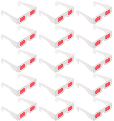 FOMIYES 3D Brillen 50 Stück Rote Papierbrillen Robust und Zuverlässig für Partys und Filmabende