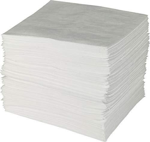 Brady SPC ENV300 15 x 19 Medium Weight Oil Only Non-Bonded Enhanced Absorbency Pads for Removing Oil from Water - 100 ct