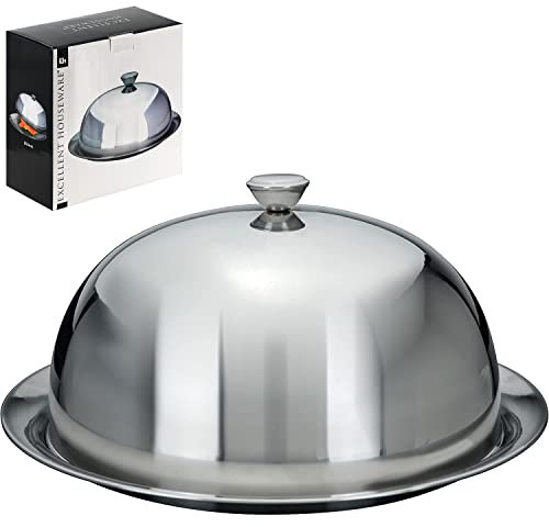 Food Cover Dome Plate Restaurant Stainless Steel Cloche Serving Dish Bell Jar