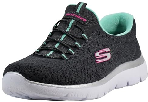 Skechers Damen Summits Sneaker, Grey Anthracite Green, 36 EU