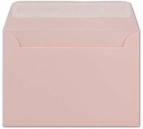 75 DIN C6 Brief-Umschläge Rosa - 11,4 x 16,2 cm - 120 Gramm Haftklebung Standard Brief-Kuverts für Taufe & Einladungen von Ihrem Glüxx-Agent