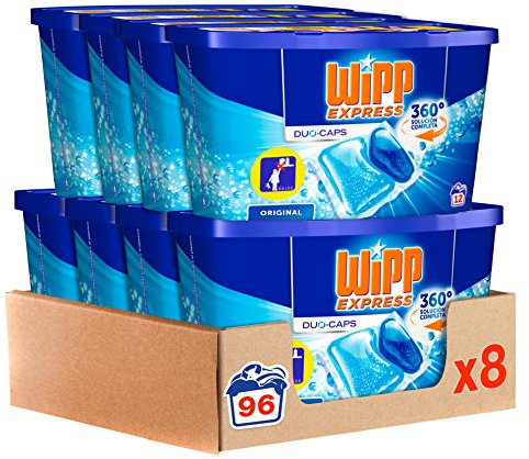 Wipp Express Detergente en Cápsulas 12 Lavados, Pack de 8, Total: 96 Lavados