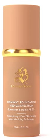 Bio Mimic Foundation Medium Spectrum by Forever Bloom; Protecting from Sun with SPF50; for Gym, Sports, Dancing
