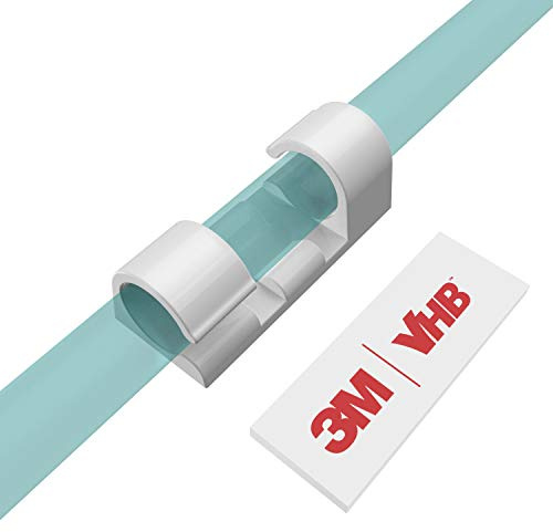Clips Câbles Adhésifs Rangement de Câbles, XIAOXI Gestion de Câble Support Organiseur de Fils Electriques pour Cordon dans la Voiture, la Maison ou le Bureau - Lot de 40 (Blanc)