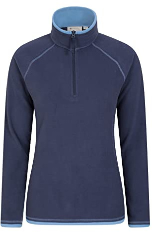Mountain Warehouse Montana Womens Microfleece - Breathable Ladies Sweater, Quick Drying Pullover, Warm Fleece Jacket, Half Zip - Spring Summer, Travelling Navy Women's Size 18