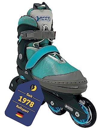 Best Sporting Inliner für Kinder 5-Fach größenverstellbar in blau I Inline Skates Kinder I robuste und hochwertige Kinder Inliner mit Bremse I Inliner Kinder mit 4 Rollen I Inliner Damen