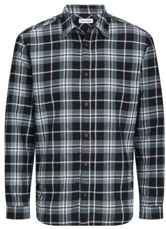 JACK&JONES PLUS Herren Jjjoshua Fall Flannel Shirt Ls Pls Freizeithemd, Goblin Blue, 5XL Große Größen EU
