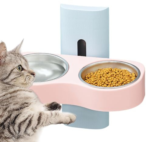 Ciotola rimovibile per animali domestici montata a parete, Ciotola per alimenti per animali domestici, Ciotola per cani a parete, Ciotola per acqua per gatti rimovibile, Ciotola da parete per animali