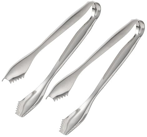 CIYODO 2pezzi Pinze Da Buffet in Acciaio Resistente Pinzette Alimentari Per Cubetti Di Ghiaccio e Zucchero Pinze Piccole Per Servire Antipasti e Snack in Cucina Bar Feste e Matrimoni