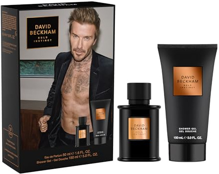David Beckham, Presentlåda för Lui Bold Instinct med Eau de Parfum och duschskum, charmig, trä, 50 ml och 150 ml