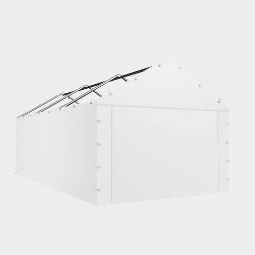 Vanteriam 10 * 20 FT Carport Replacement Sidewall kit Panel Set of 4, 180G PE Waterproof & UV Protected Replacement Sidewall Cover, White