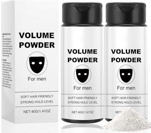 Toivize 2pcs Cera in Polvere per Capelli Uomo, Polvere Volumizzante Capelli, Texture Powder Naturale, Effetto Opaco, Tenuta Forte e Duratura, Volume Istantaneo per Tutti i Tipi di Capelli, 40g*2