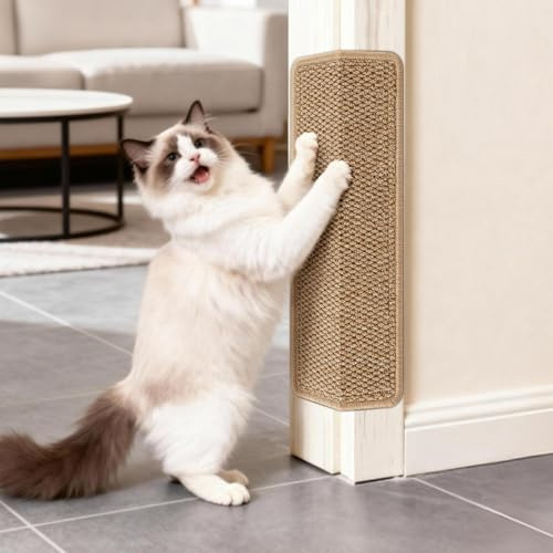 ENONCI Cat Scratch Mat Wall Sisal Style Adhesive Pad Sofa Protector | Self-Adhesive Wall Scratch Mat, high-density sisal-style material: protects sofa, furniture, door frames and walls from claws