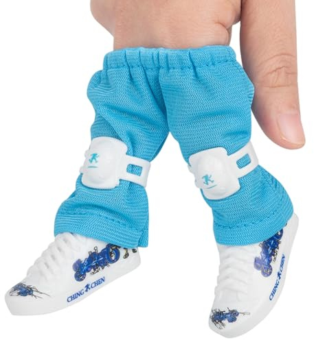 Neptuiby Mini Finger Skateboard Shoes with Blue Pants & Gear Realistic Alloy Finger Toy Skateboards for Fingertip Fun & Creative Play Toys and Games