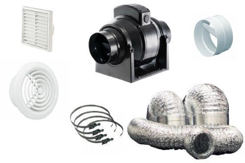 MF100T Timer + Back Draught Shutter kit Manrose 4