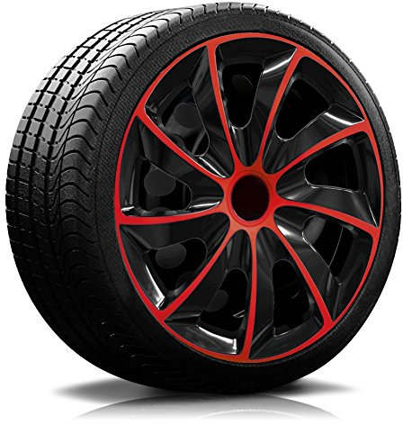 16 Zoll RKK02 Multi-Color Line (Schwarz-Rot) Radkappen/Radzierblenden 4 Stück