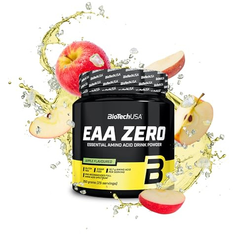 BioTechUSA EAA Zero | kraftfulla essentiella aminosyror | 7160 mg EAA/portion | WHO:s rekommenderade förhållande | sockerfri, glutenfri | 350 g, Äpple