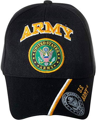 Officially Licensed United States Army Embroidered Black Baseball Cap