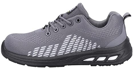SAFETY JOGGER Säkerhetssko S1P Fitz för bilindustri, byggnadsverksamhet, logistik, tillverkning, svart, grå eller marinblå, GRÅ, 39 EU