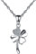 Damen Halskette aus Sterling Silber 925, Kette mit Kleeblatt Anhänger, Glücksbringer, mit Zirkonen,925 Sterling Silber Zirkonia Vierblättriges Kleeblatt Anhänger Halskette Kette mit Anhänger für Damen