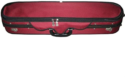 Geigenkasten Rotes 4/4 Full-Size Wasserdichtes Tuch Massivholz Violine Hartschalenetui Mit Hygrometer