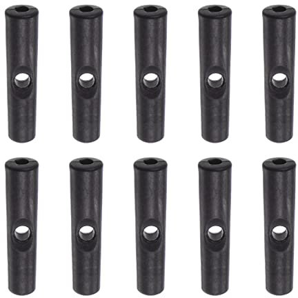 sourcing map 10uds Paraguas Cola Cabeza Cuentas 2mm Agujero Diámetro 24mm Longitud PP Plástico Paraguas Componentes para Plegable Paraguas Cubierta Piezas, Negro