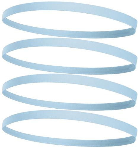 4 Stück Haarband Jungs Sport, Haarband Herren, Stirnband damen, Haarbänder Damen Dünn, für Yoga Fußball Joggen, Fussball-hellblau