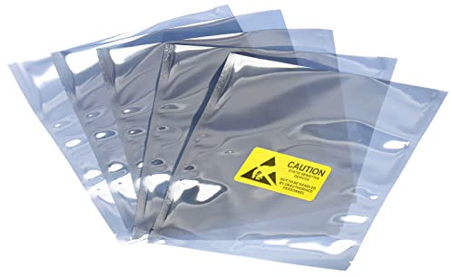 Rebower Anti Static Bags ESD Shielding Bags Reusable with Labels, [for Electronic Device GPU Hard Drive SSD HDD Motherboard] - 6x9inch/50pcs