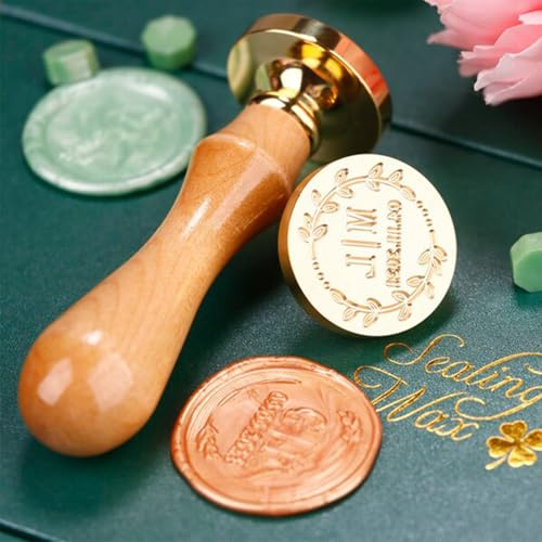 KAINSY Custom Wax Seal Stamp, Personalized Sealing Stamp with Your Logo Design, Wedding Invitations Envelopes Gift Card Gift Wrap Decoration, Handcraft Lovers Gifts
