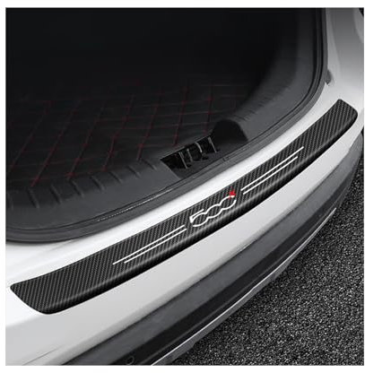 Car Carbon Fiber Rear Bumper Protector Strip for Fiat 500X，Auto Rear Trunk Door Sill Guard Sticker Plate Accessories