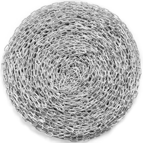 VEVOR 5 mm x 75 m stålkedja kolstål länkkedja, silver