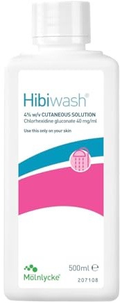 Hibiwash Antibacterial Skin Cleanser 500ml - Antimicrobial Pre-Surgical Wash and Disinfectant Soap for Medical and Personal Hygiene