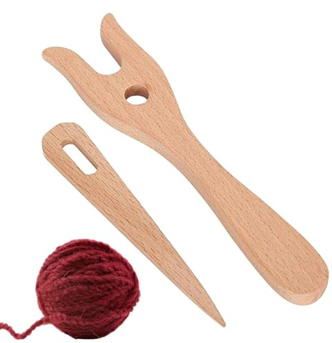 Tenedor de Tejer | Juego de Agujas Decorativas con Ojal Grande | Accesorios de Punto, Herramienta de, Costura, Tenedor Lucet, Agujas de Ganchillo, Juego de Horquillas, Juego de Agujas para