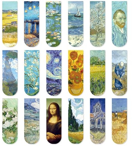18 Pezzi Di Segnalibri Magnetici Artistici, Marchi Di Lettura Di Pittura Ad Olio Estetico Creativo, Accessori Per Libri Per Studenti, Piccoli Regali Per Lettori Interessanti.