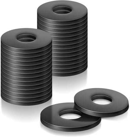 30 Piezas Arandelas M6 Negras, A2 V2A Arandelas de Acero Inoxidable, M6 Arandelas de Sellado de Acero al Carbono para Tornillos Tuercas Varilla Roscada