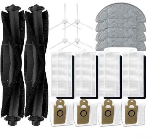 Bulevisiter Kit de filtro de trapo para trapeador con bolsa de polvo para cepillo lateral, para Wiami para aspiradora robot FX-11 Plus, accesorios de aspiradora
